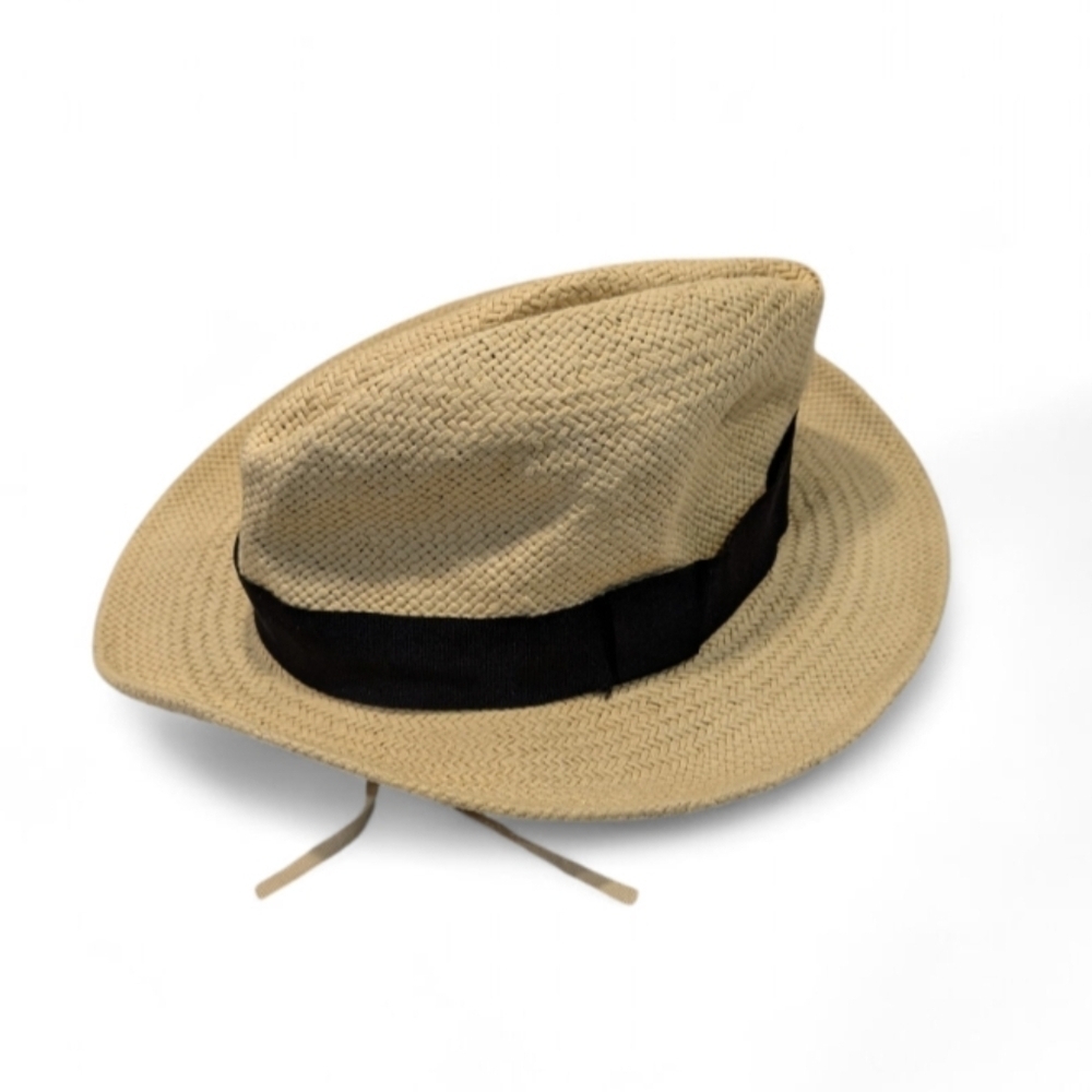 Halogen Straw Panama Fedora Hat